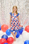 Grand Old Flag Long Flutter Milk Silk Dress - Great Lakes Kids Apparel LLC