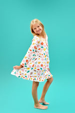 Autumn Leaves Long Sleeve Milk Silk Dress - Great Lakes Kids Apparel LLC