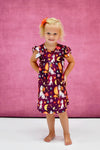 Fall Animal Milk Silk Flutter Dress - Great Lakes Kids Apparel LLC