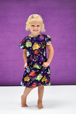 Colorful Elephant Milk Silk Flutter Dress - Great Lakes Kids Apparel LLC