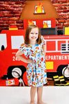 Fireman Inspired Flutter Milk Silk Dress - Great Lakes Kids Apparel LLC