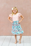 In Bloom Long Flutter Milk Silk Dress - Great Lakes Kids Apparel LLC