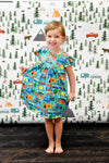 Let's Go Camping Milk Silk Flutter Dress - Great Lakes Kids Apparel LLC