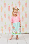 Checkered Easter Short Sleeve Milk Silk Dress - Great Lakes Kids Apparel LLC