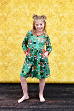 Pot Of Gold Long Sleeve Pocket Milk Silk Dress - Great Lakes Kids Apparel LLC