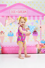 Ice Cream Milk Silk Pom Pom Romper - Great Lakes Kids Apparel LLC