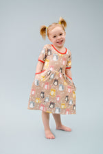 Feeling Purrrfect Short Sleeve Pocket Milk Silk Dress - Great Lakes Kids Apparel LLC