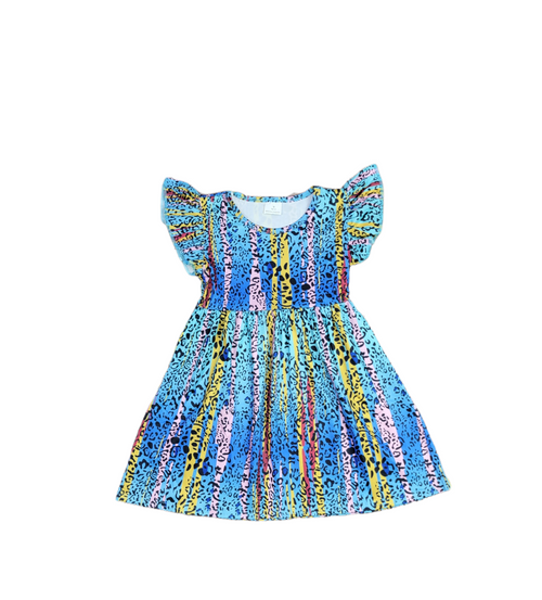 Wild Blue Milk Silk Long Flutter Dress - Great Lakes Kids Apparel LLC