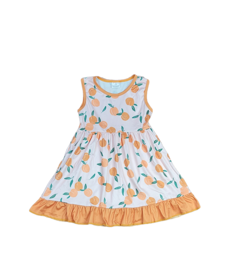 Peaches Milk Silk Ruffle Tank Dress - Great Lakes Kids Apparel LLC