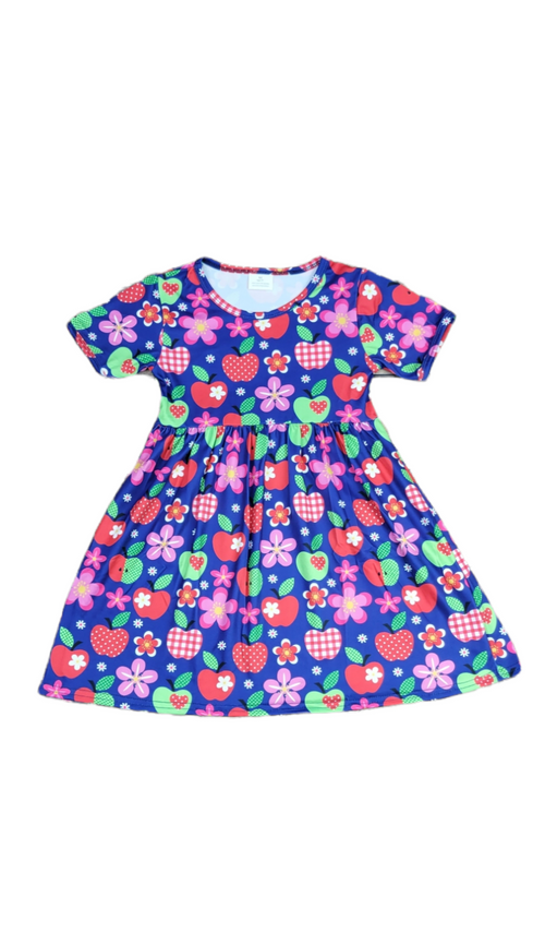 Awesome To The Core Short Sleeve Milk Silk Dress - Great Lakes Kids Apparel LLC