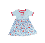 Christmas Flamingo Short Sleeve Milk Silk Dress - Great Lakes Kids Apparel LLC