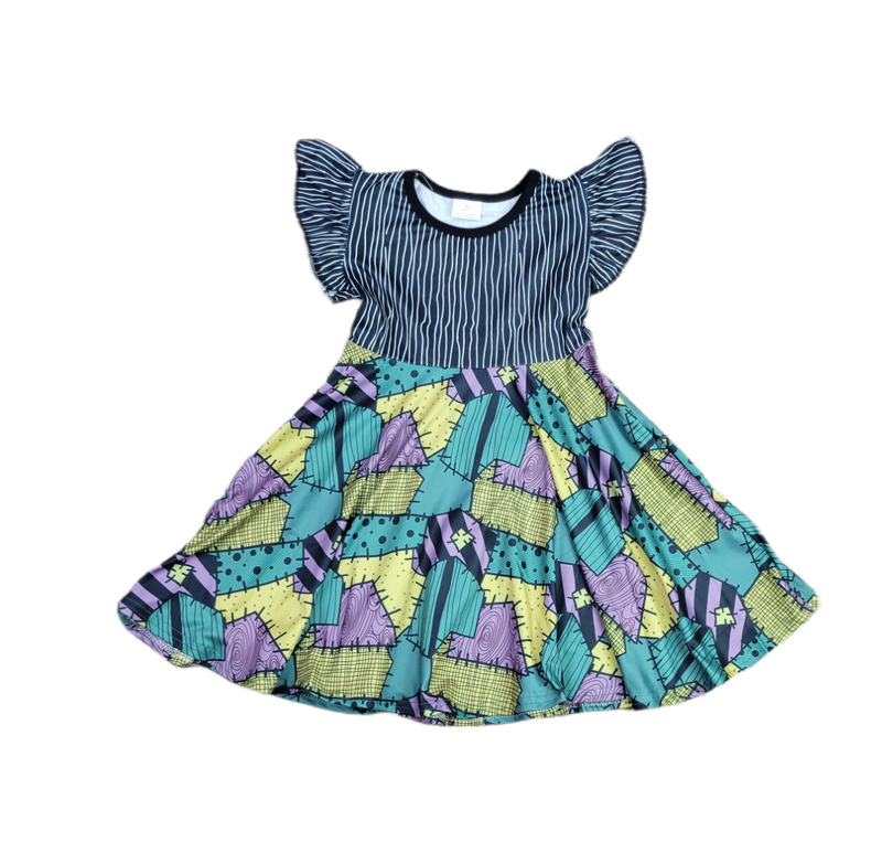 Jack and Sally Combo Milk Silk Twirl Dress - Great Lakes Kids Apparel LLC