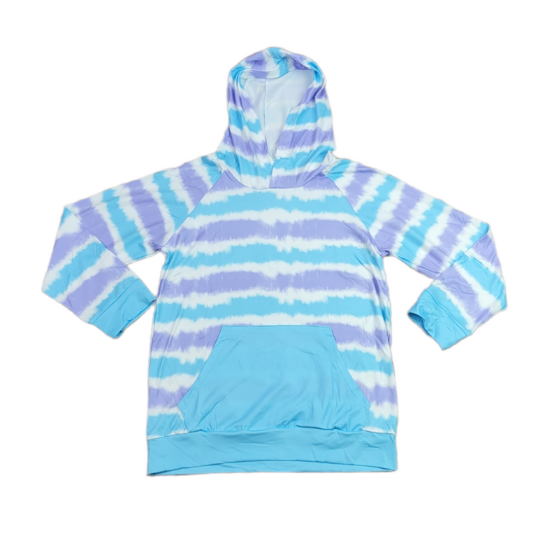 Blue and Purple Tie Dye Milk Silk Hoodie - Great Lakes Kids Apparel LLC