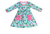 Pink Stocking Long Sleeve Pocket Milk Silk Dress - Great Lakes Kids Apparel LLC