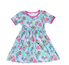 Owl Love Short Sleeve Milk Silk Dress - Great Lakes Kids Apparel LLC
