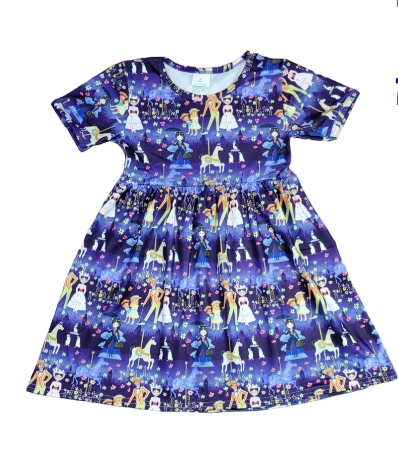 The Perfect Nanny Short Sleeve Milk Silk Dress - Great Lakes Kids Apparel LLC