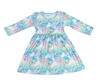 Pastel Bunnies Long Sleeve Milk Silk Dress - Great Lakes Kids Apparel LLC